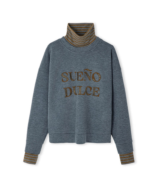 Layered-Effect Embellished Sweatshirt