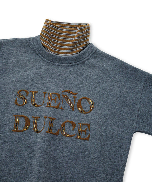 Layered-Effect Embellished Sweatshirt