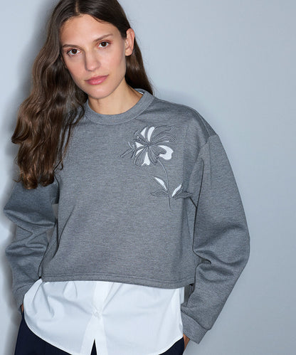Layered-Effect Cutout Sweatshirt
