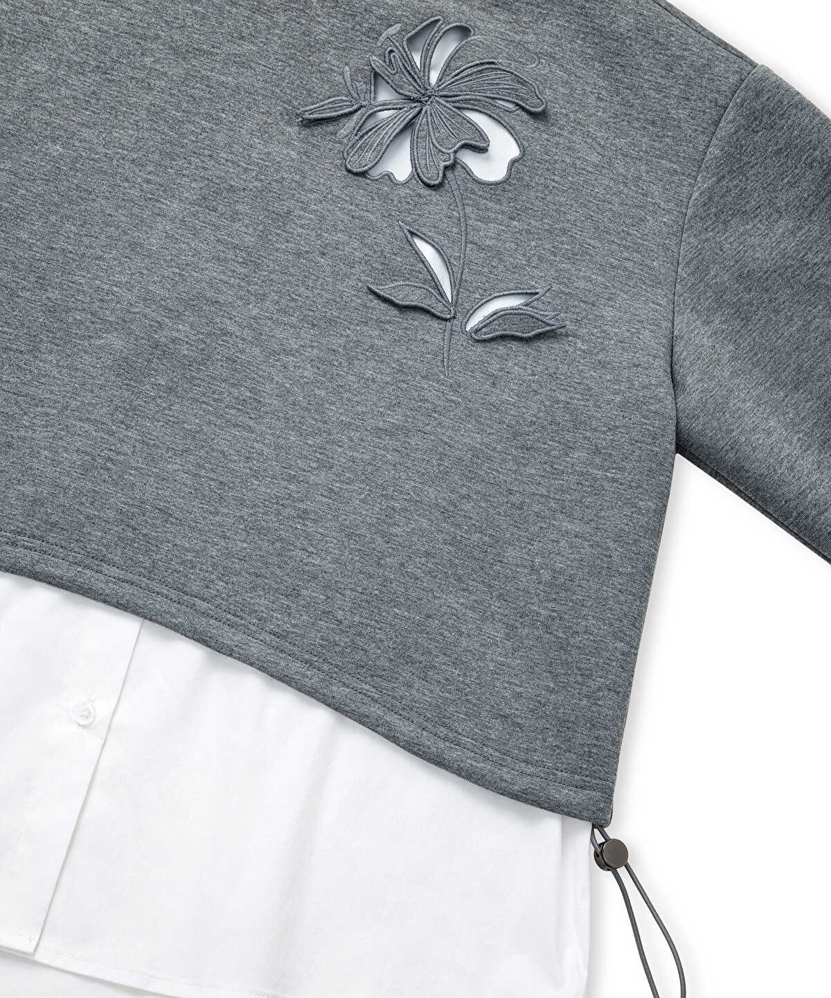 Layered-Effect Cutout Sweatshirt