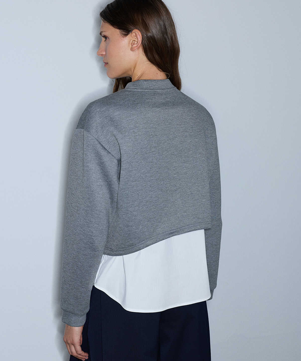 Layered-Effect Cutout Sweatshirt
