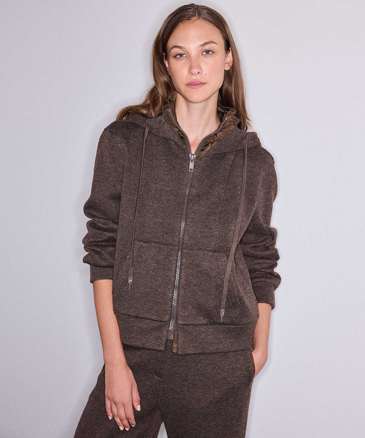 Layered-Effect Knit Sweatshirt