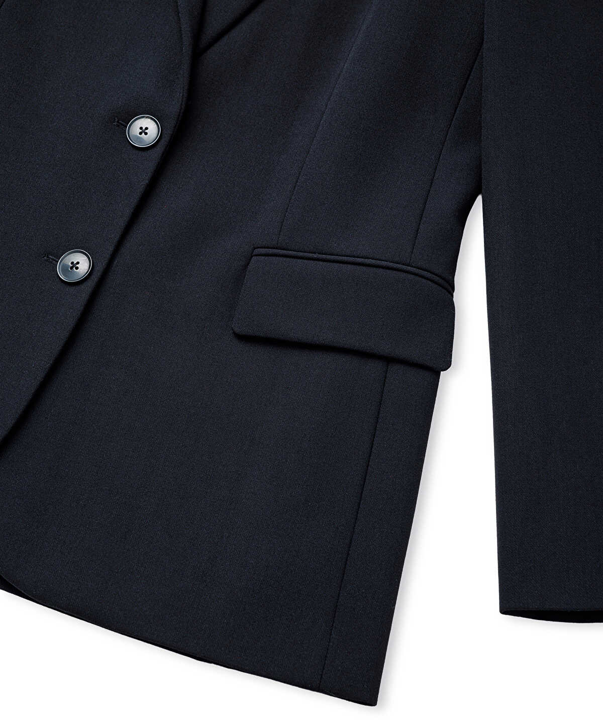 Padded-Shoulder Blazer