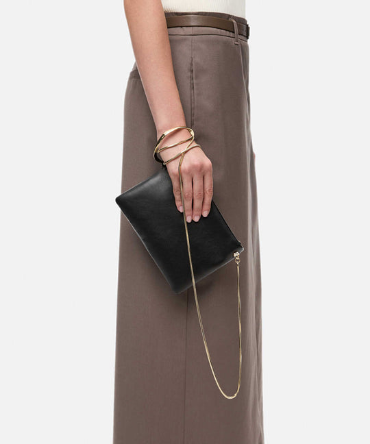Chain Strap Clutch with Metal Hoop