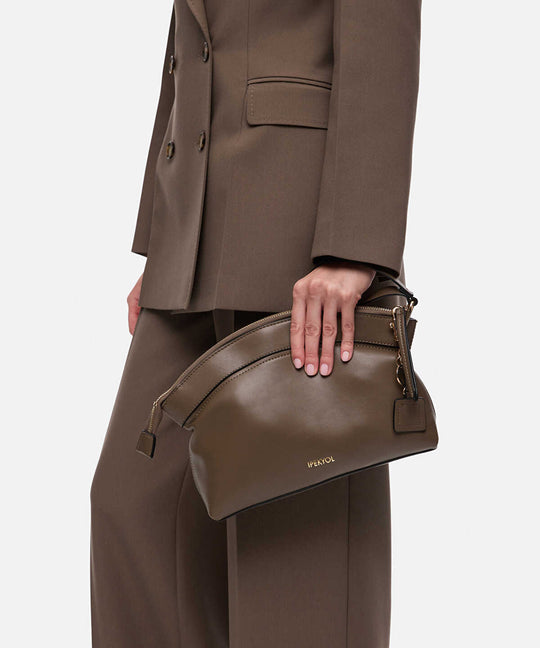 Leather-Effect Clutch with Logo Print