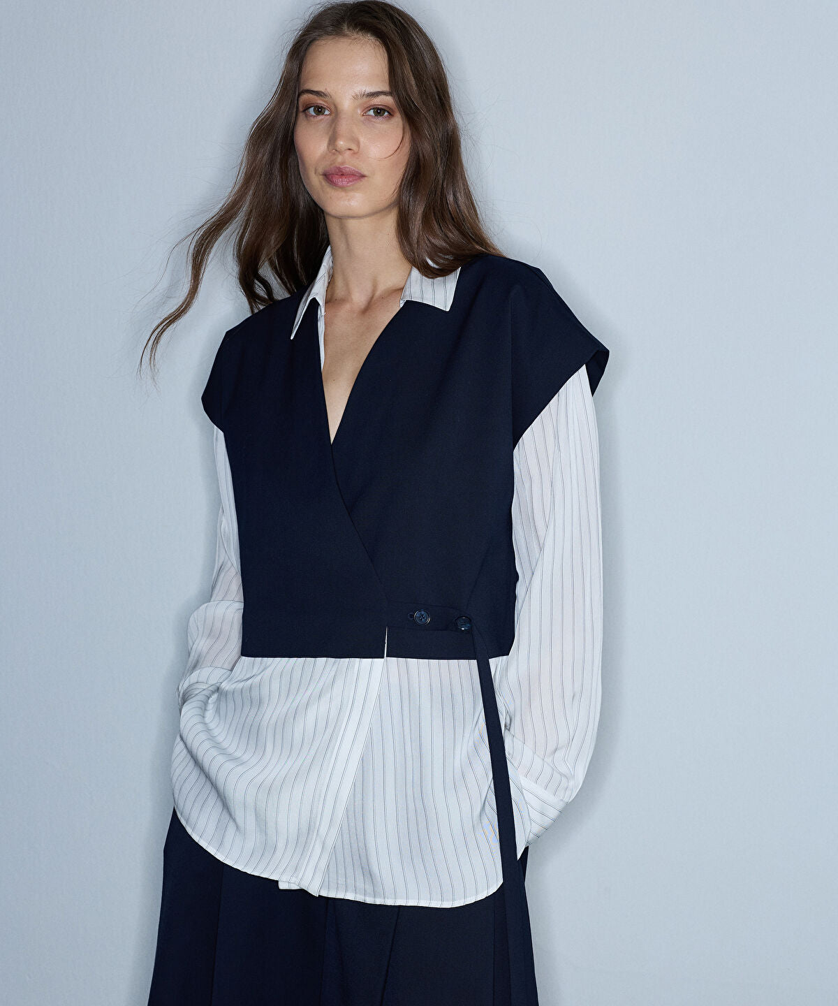 Zoomed Layered-Effect Overshirt