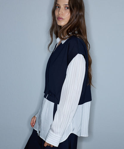 Layered-Effect Overshirt
