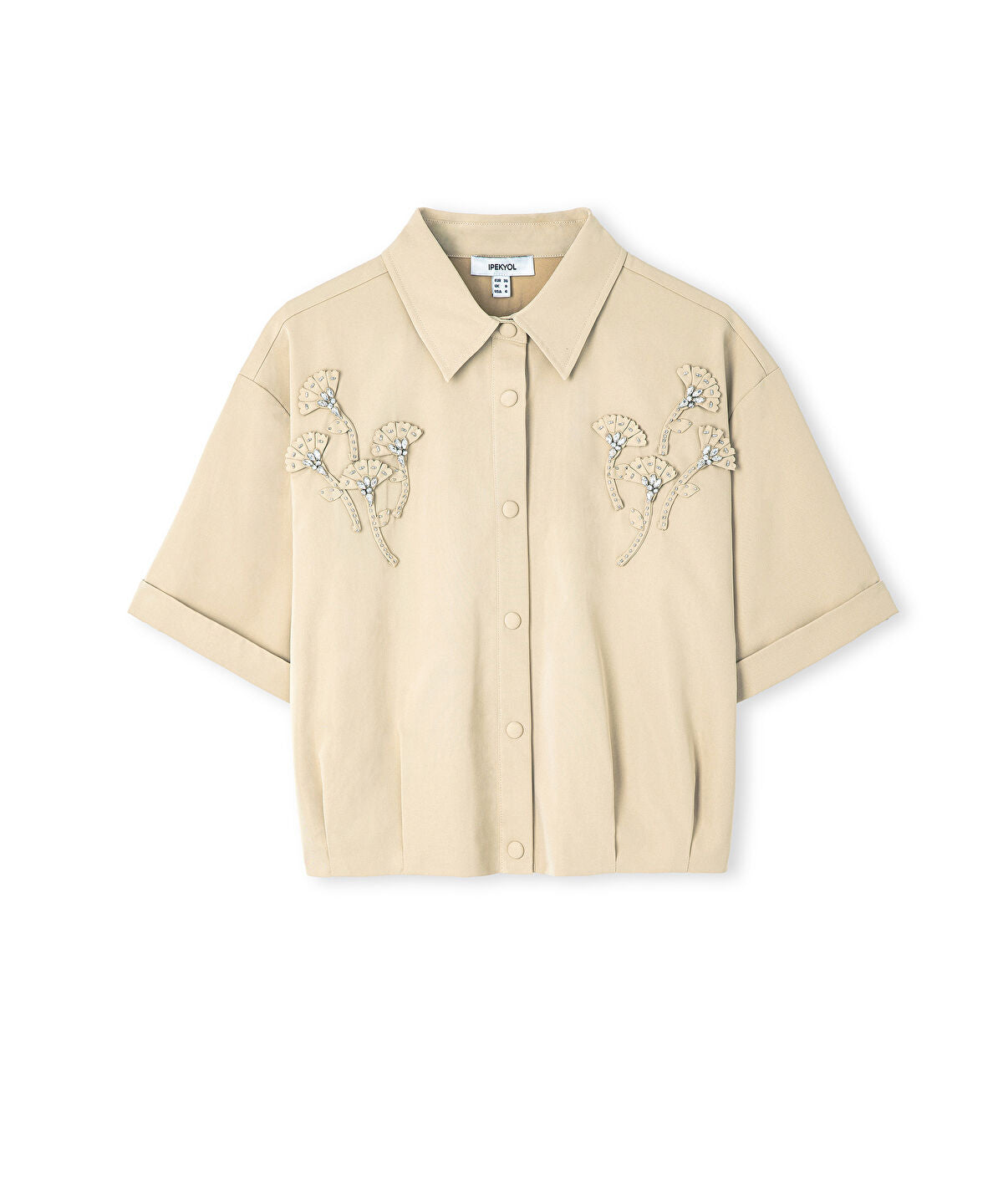 Zoomed Floral Applique Overshirt