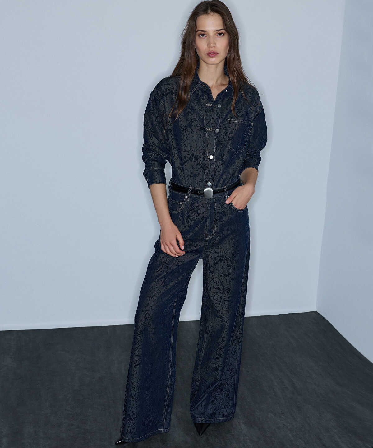 Denim-Effect Overshirt