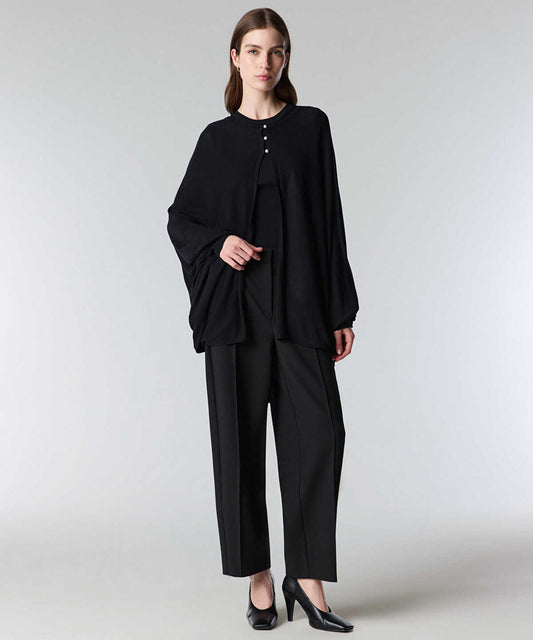 Faux-Pearl Button Knit Cardigan