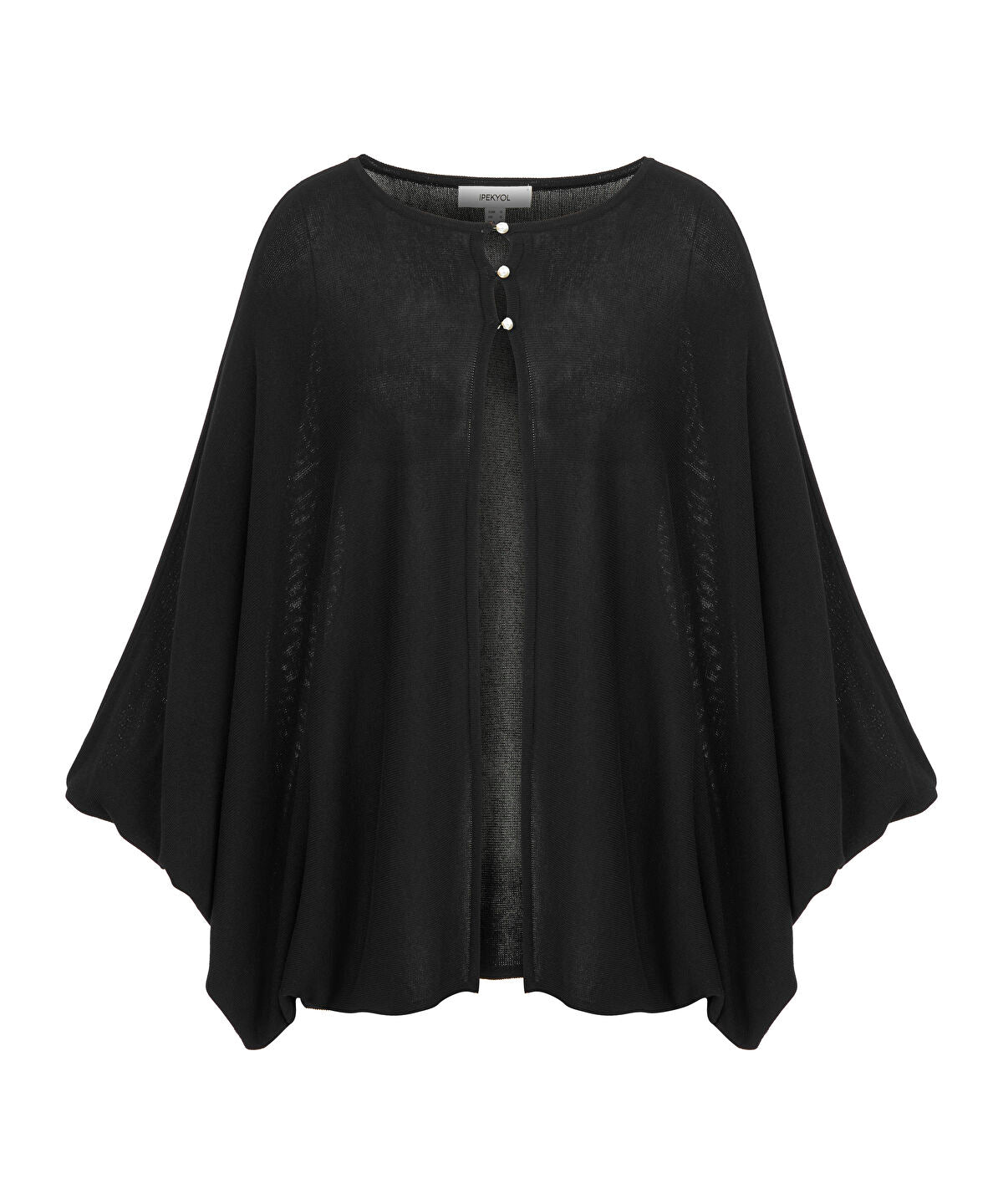 Zoomed Faux-Pearl Button Knit Cardigan