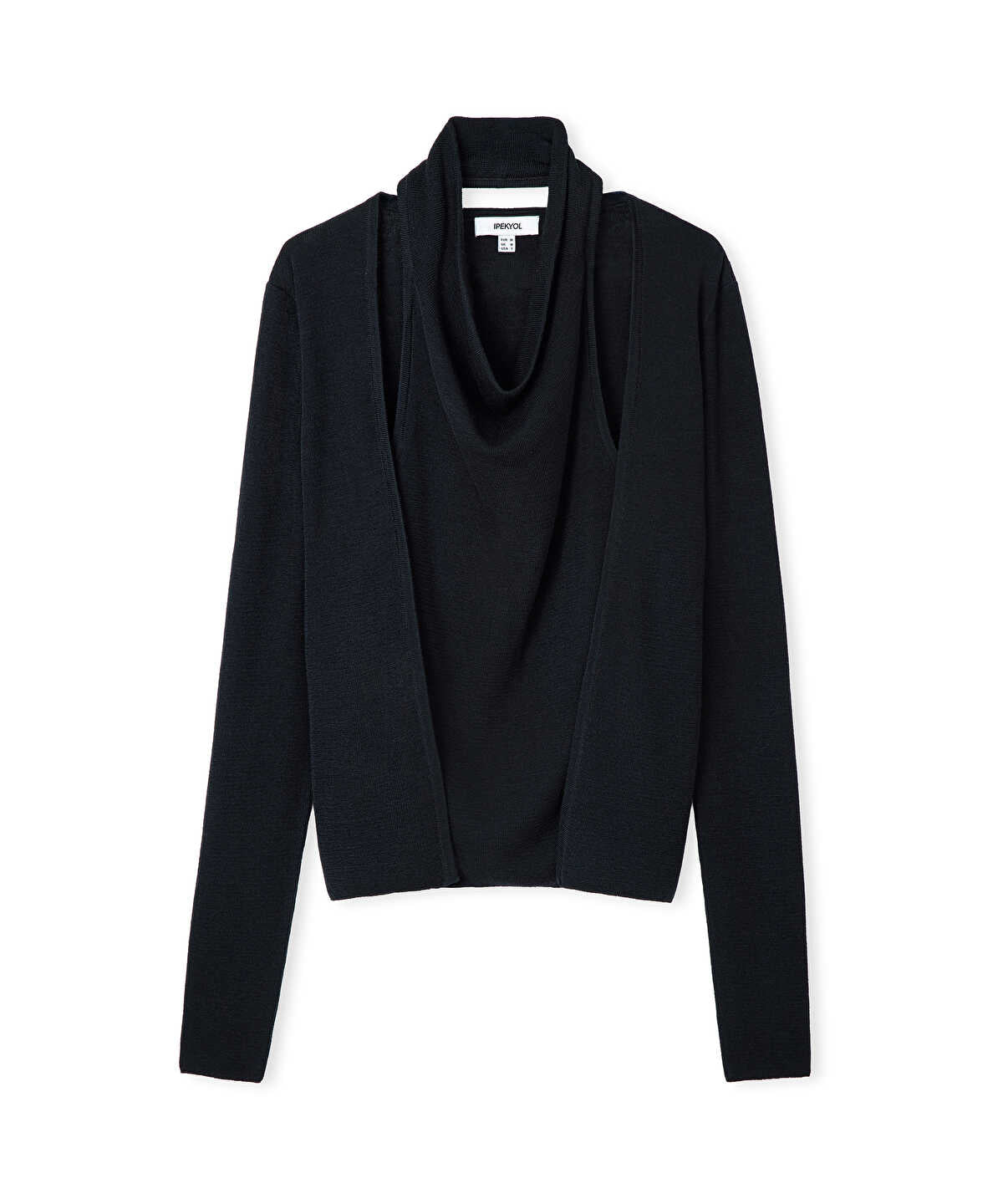 Two-Piece Effect Wool-Blend Cardigan