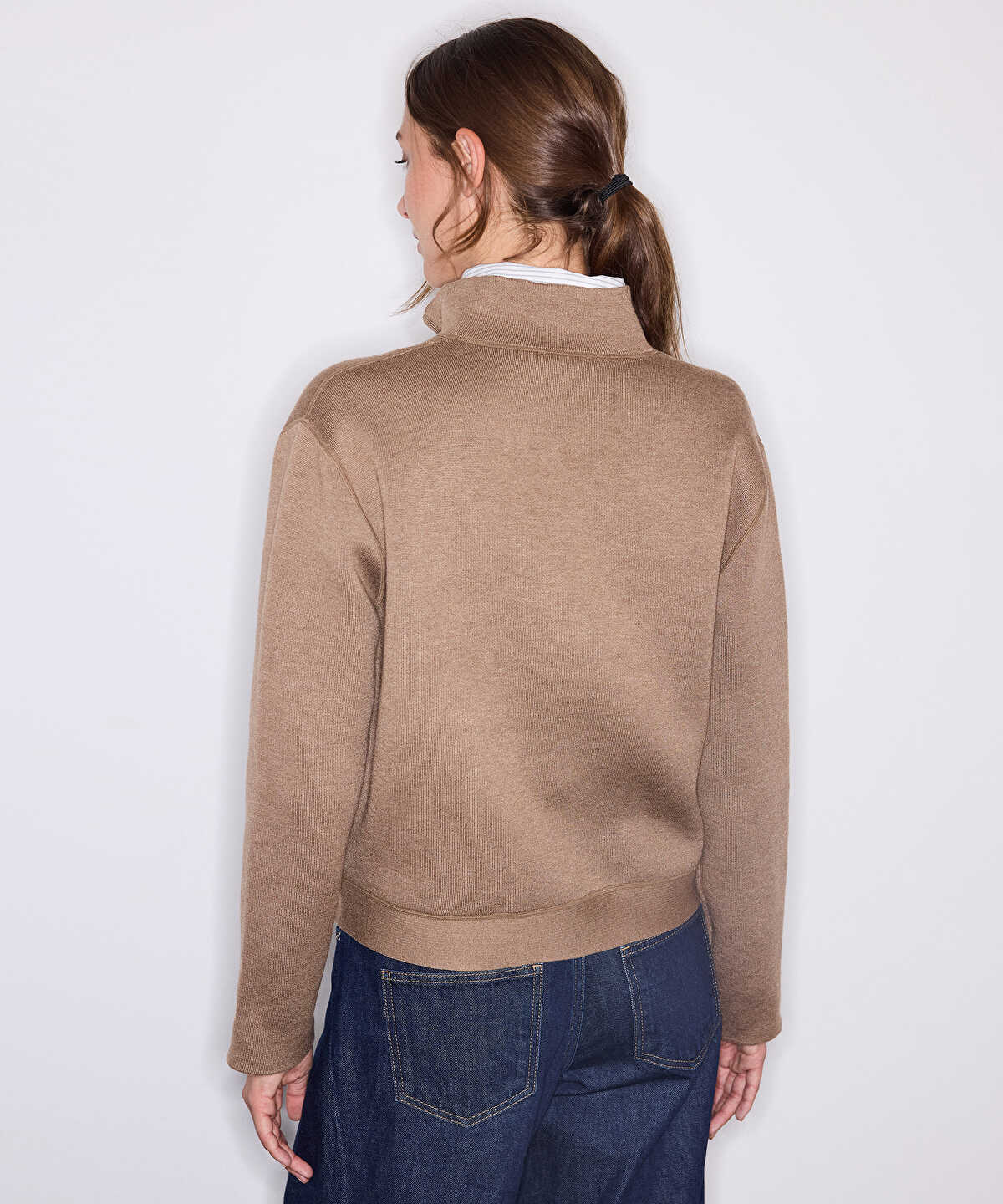 High-Neck Bomber Cardigan
