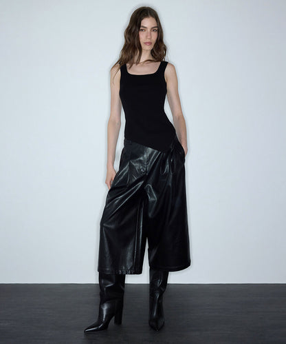 Asymmetric-Hem Knit Top