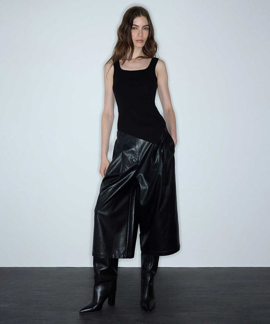Asymmetric-Hem Knit Top