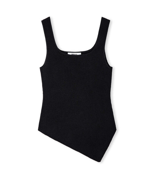 Asymmetric-Hem Knit Top
