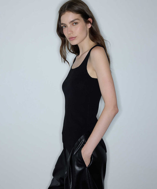 Asymmetric-Hem Knit Top
